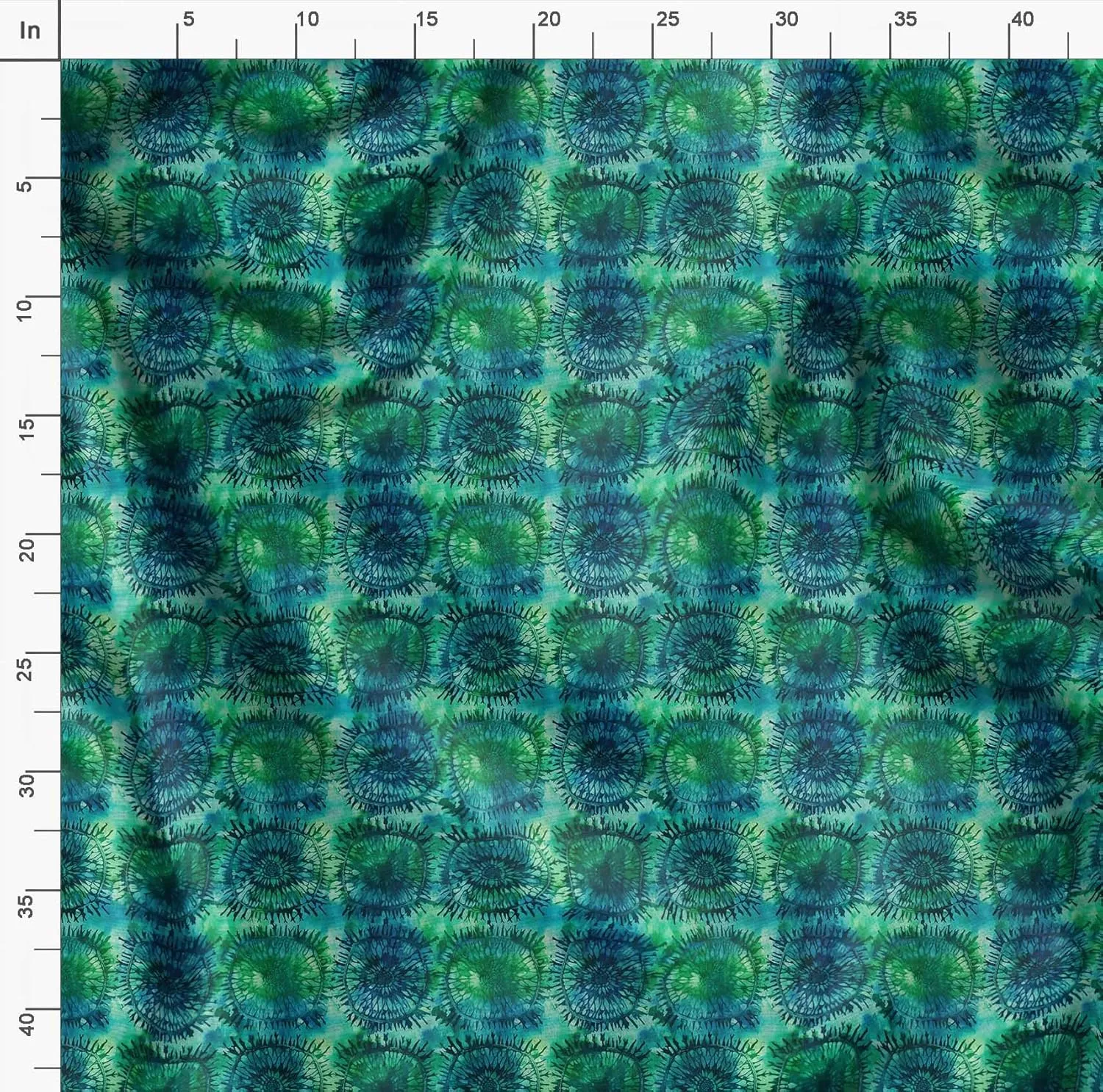 Soimoi Shibori Print - Green, Canvas Fabric Material - 56 Inch Wide, 1 Yard, Unstitched Fabric for Upholstery, Bags, Workwear and Outdoor Gear.