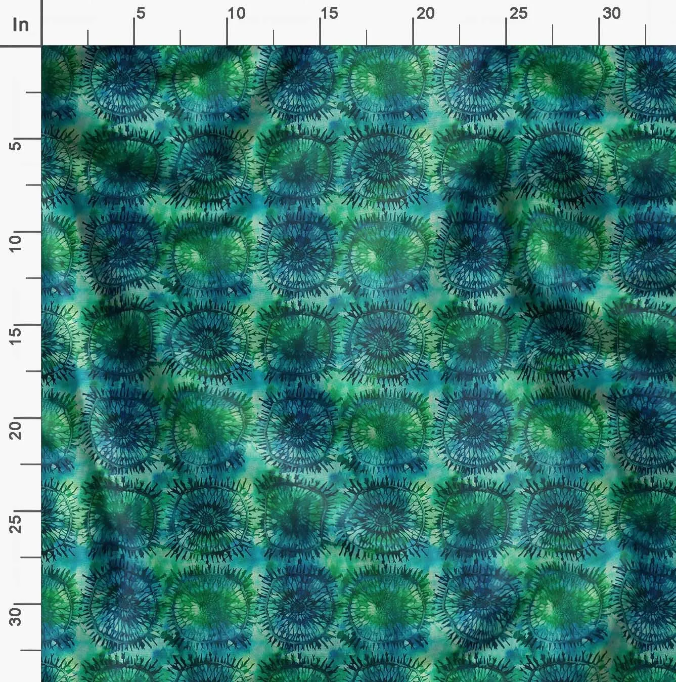 Soimoi Shibori Print - Green, Canvas Fabric Material - 56 Inch Wide, 1 Yard, Unstitched Fabric for Upholstery, Bags, Workwear and Outdoor Gear.