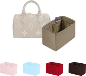 Speedy 25 Organizer Insert, Purse Dividers Compatible with LV Bag Speedy, Women's Handbag Organizers with Silky Satin (Gris tourterelle, Speedy25)