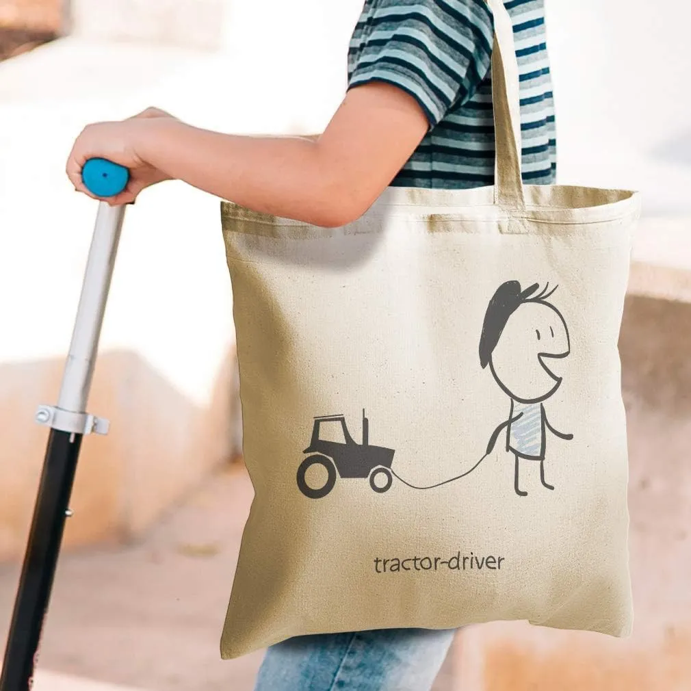 Speedy Pros Canvas Tote Bag for Women Tractor Driver Profession Farm Beach Bags for Women