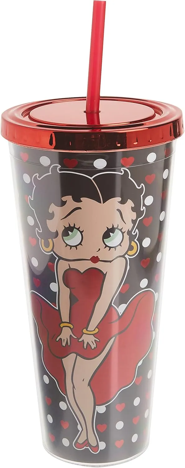 Spoontiques Betty Boop Foil Cup w/Straw