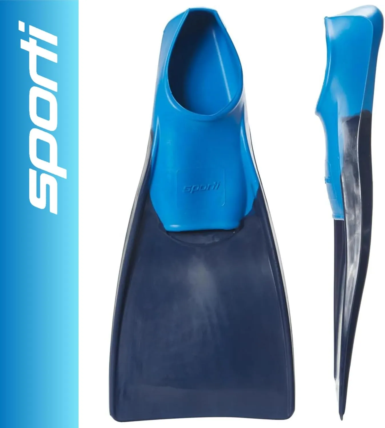 Sporti Adult-Kids Swim Fins for Pool Lap Swimming - Long Floating Fins for Swimming & Snorkeling - Swim Flippers for Training