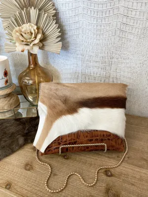 Springbok Hide with Sierra Croc Clutch/Crossbody