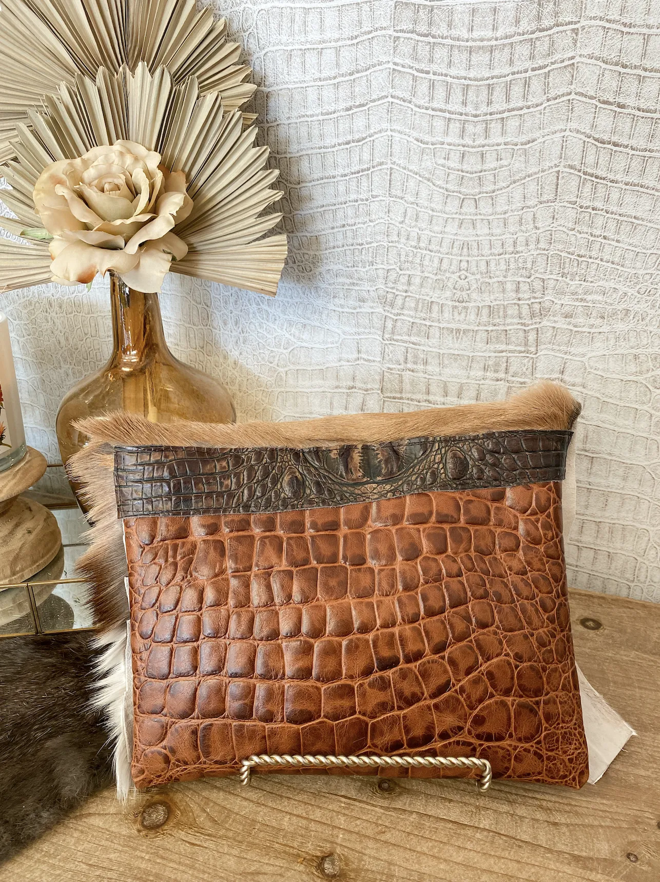 Springbok Hide with Sierra Croc Clutch/Crossbody