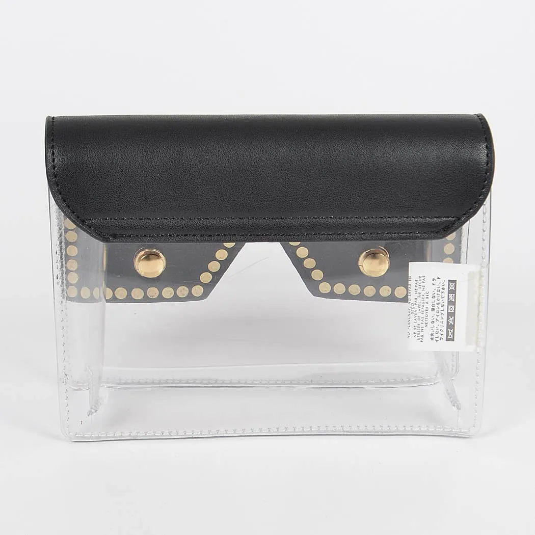 Square Rhinestone Glasses Clear Clutch