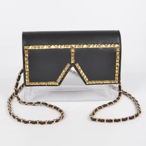 Square Rhinestone Glasses Clear Clutch