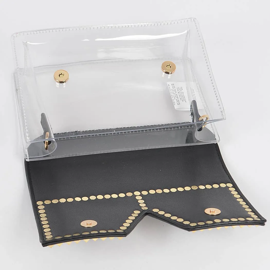Square Rhinestone Glasses Clear Clutch