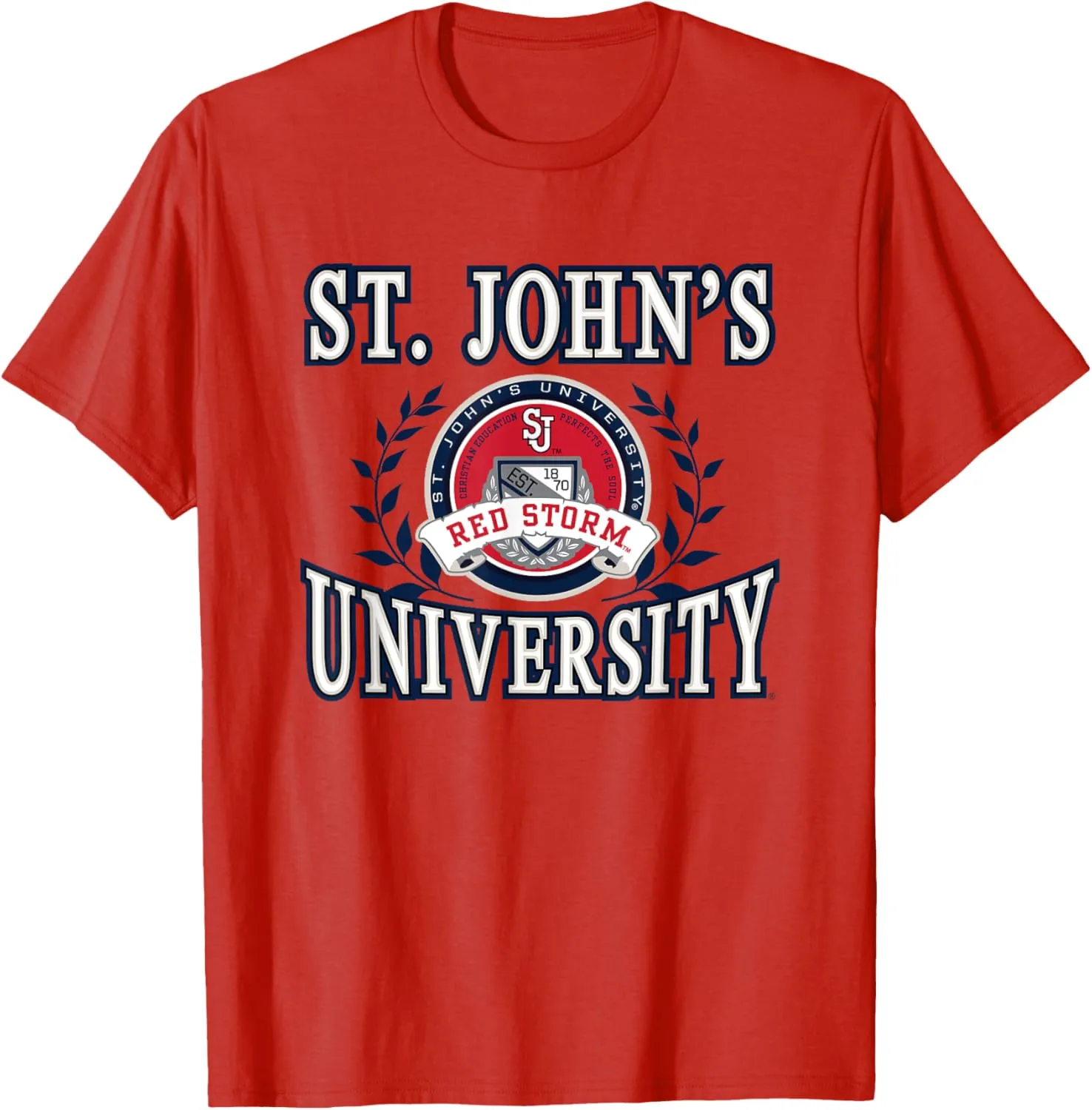 St. John's Red Storm Laurels Team Color Officially Licensed T-Shirt