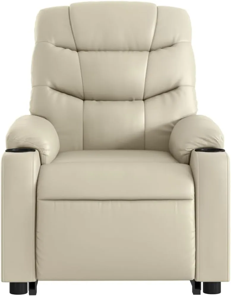 Stand up Massage Recliner Chair Cream Faux LeatherLounge Chair Comfy Chair Living Room Chair Suitable for Decks, Living Rooms, and patios.