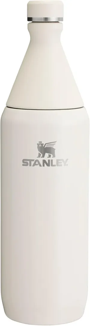 Stanley All Day Slim Bottle 34 oz | Leakproof Twist on Lid | Slim Design for Travel and Gym | Insulated Stainless Steel Water Bottle | BPA-Free | Cream Gloss