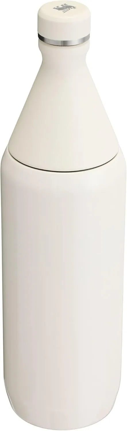 Stanley All Day Slim Bottle 34 oz | Leakproof Twist on Lid | Slim Design for Travel and Gym | Insulated Stainless Steel Water Bottle | BPA-Free | Cream Gloss