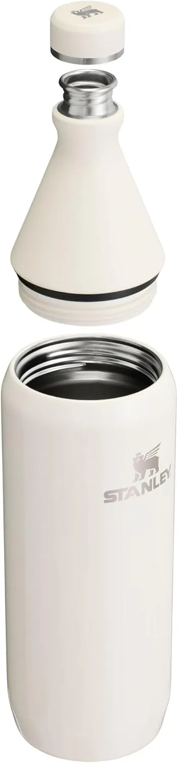 Stanley All Day Slim Bottle 34 oz | Leakproof Twist on Lid | Slim Design for Travel and Gym | Insulated Stainless Steel Water Bottle | BPA-Free | Cream Gloss