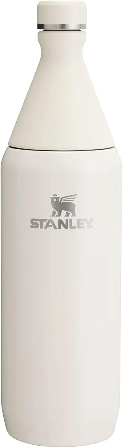 Stanley All Day Slim Bottle 34 oz | Leakproof Twist on Lid | Slim Design for Travel and Gym | Insulated Stainless Steel Water Bottle | BPA-Free | Cream Gloss
