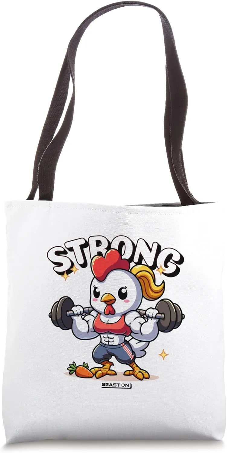 Stark Funny Chicken Fitness Motif Training Women Gym Tote Bag