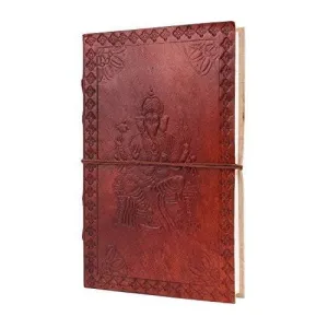 STORE INDYA Hand Embossed Leather Journal Planner for Men & Women – Handcrafted Diary (8 x 5) with Ganesh Design, Perfect for Writing & Planning