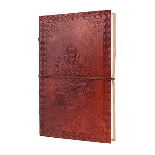 STORE INDYA Hand Embossed Leather Journal Planner for Men & Women – Handcrafted Diary (8 x 5) with Ganesh Design, Perfect for Writing & Planning