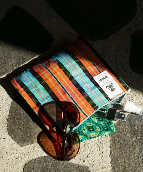 Striped Square Pouch