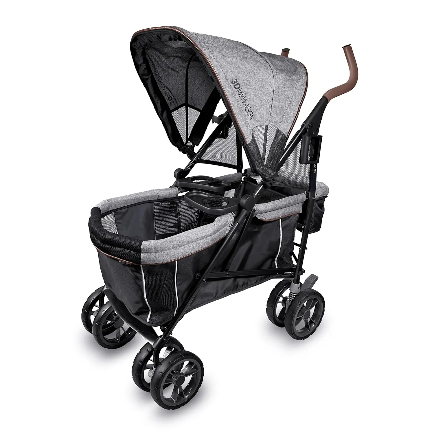 Summer Infant 3Dlite Wagon Convenience Lightweight Stroller for Infants, Accommodates up to 50 Pounds and Holds 2 Children, Black/Gray