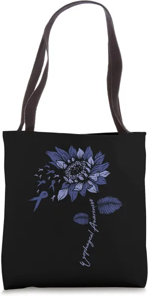 Sunflower Esophageal Cancer Awareness Ribbon Team Family Tote Bag