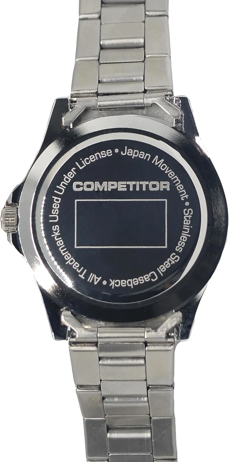 SunTime Men's Competitor 40mm Quartz Watch, 20mm Stainless Steel Strap, Team Color Dial and Bezel