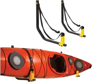 Suspenz Deluxe Kayak Canoe SUP Storage Rack, Adjustable Wall Hangers/Hooks, Indoor & Outdoor Use, Safety Straps, Stores Boats Up to 125 lbs (11-0111)