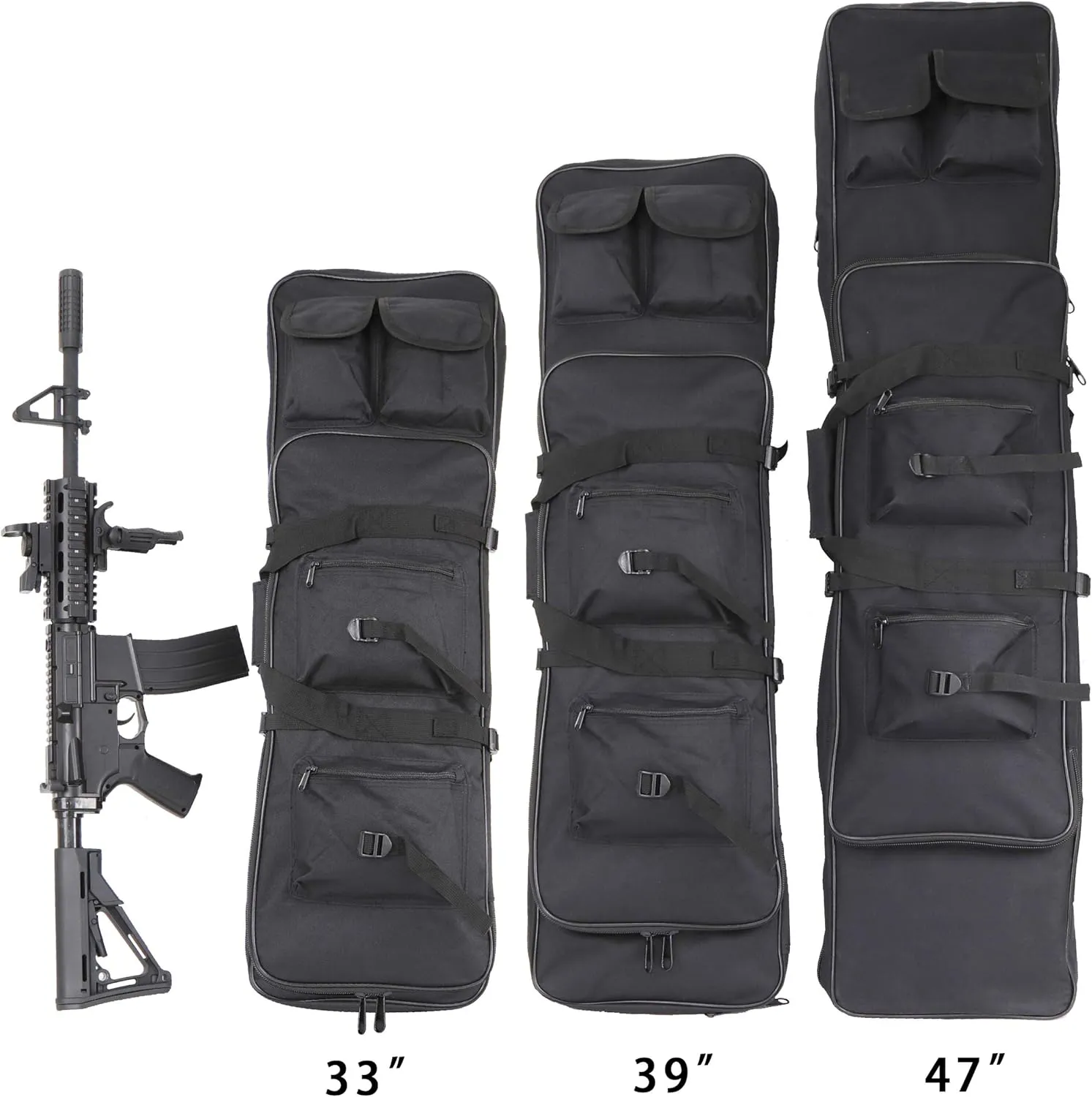 Sutekus Tactical Double Gun Case, Rifle Case, Padded Rifle Storage Backpack Integrated Pistol and Magazine Storage (3 Sizes)