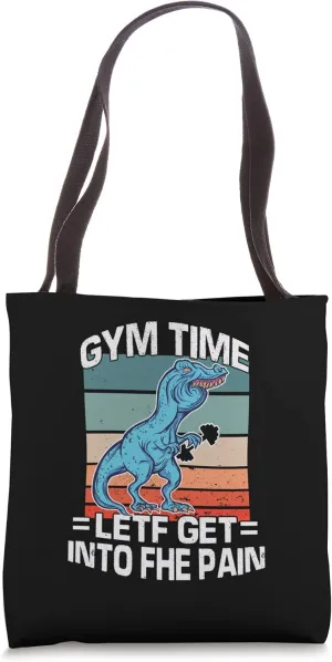 T-Rex speech impediment athlete fitness bodybuilding Tote Bag