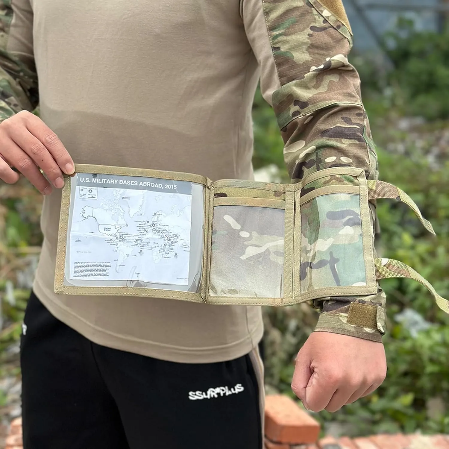 Tactical Arm Sleeve Map Pouch Case Documets Holder Wrist Case Wrist Map Holder QB Wristband Map Case Military Arm PouchTactical USA Flag Patch