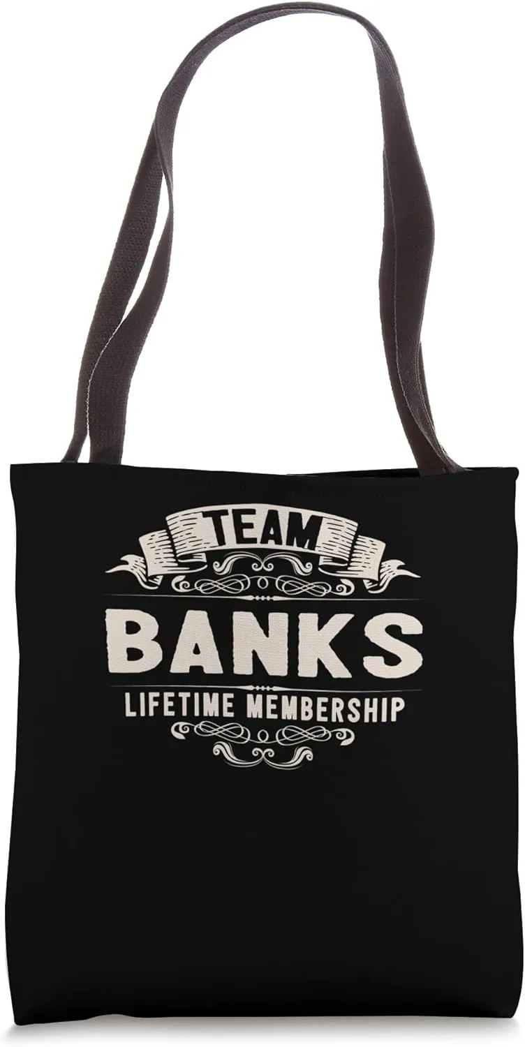 Team Banks Lifetime Membership Retro Last Name Vintage Tote Bag