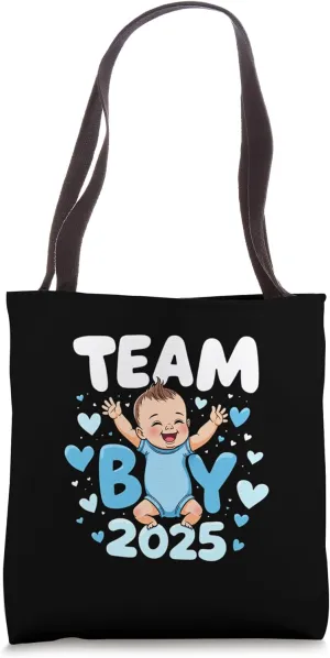 Team Boy Gender Reveal 2025 Tote Bag