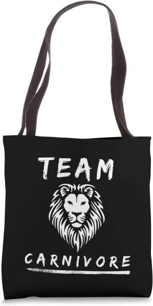 Team Carnivore Lion Head Tote Bag