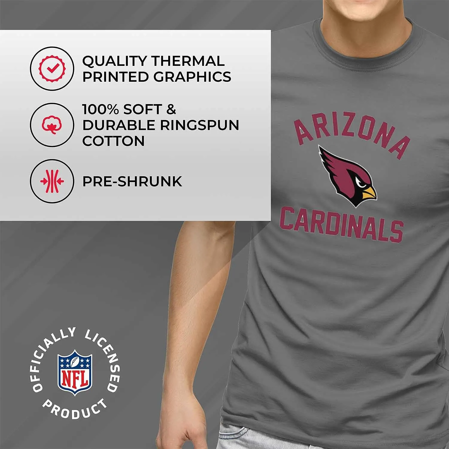 Team Fan Apparel NFL Adult Gameday T-Shirt - Cotton Blend - Tagless - Semi-Fitted - Unleash Your Team Spirit During Game Day
