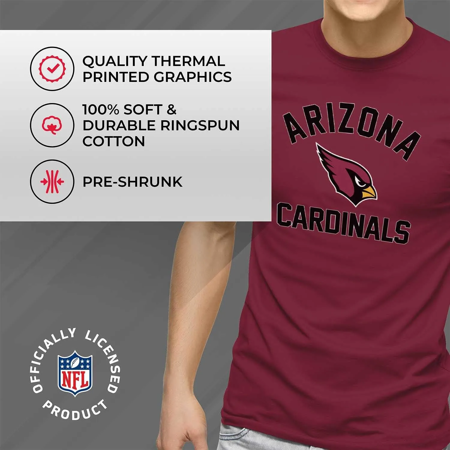Team Fan Apparel NFL Adult Gameday T-Shirt - Cotton Blend - Tagless - Semi-Fitted - Unleash Your Team Spirit During Game Day