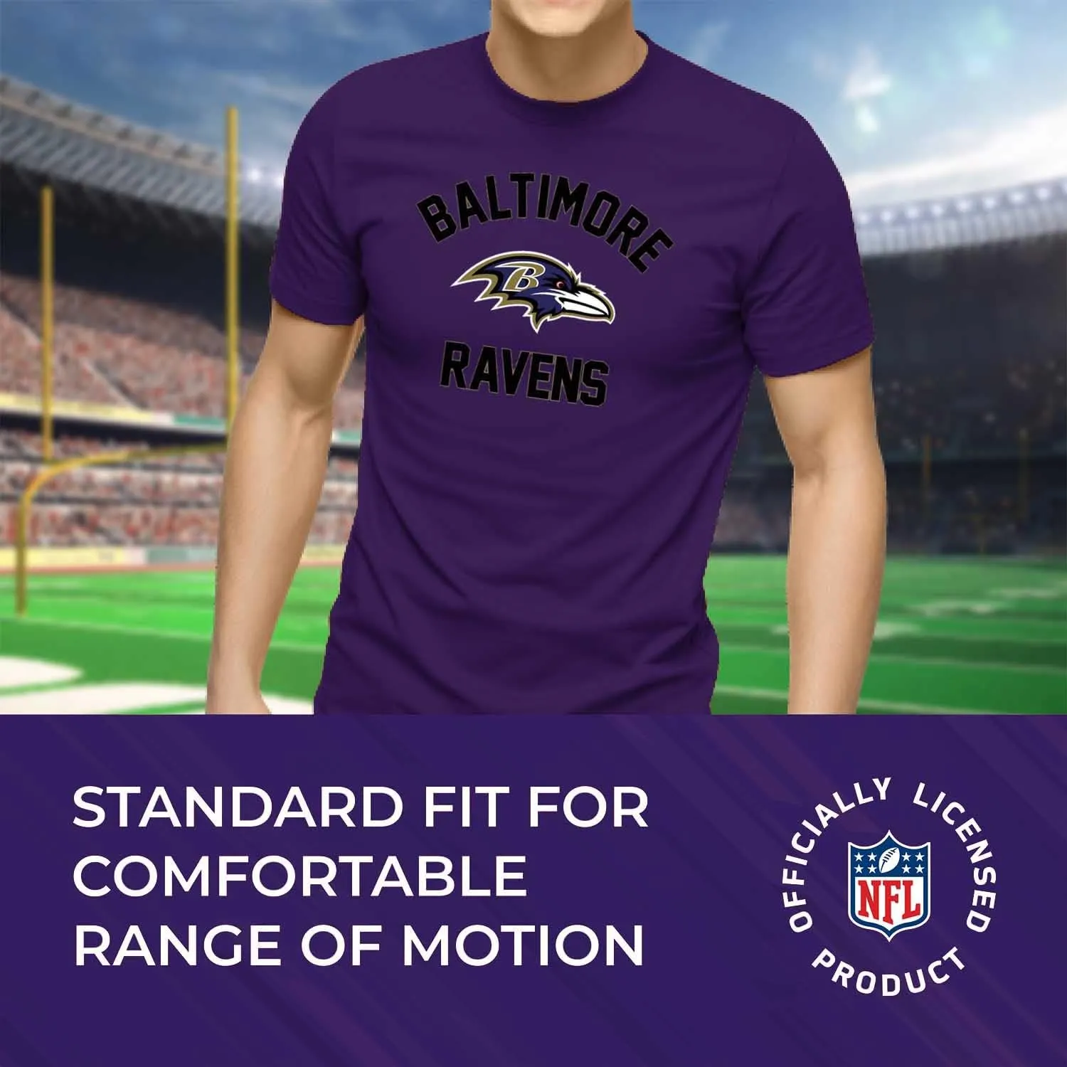 Team Fan Apparel NFL Adult Gameday T-Shirt - Cotton Blend - Tagless - Semi-Fitted - Unleash Your Team Spirit During Game Day