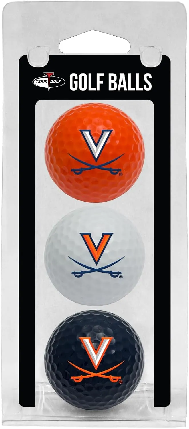 Team Golf NCAA Regulation Size Golf Balls, 3 Pack, Full Color Durable Team Imprint