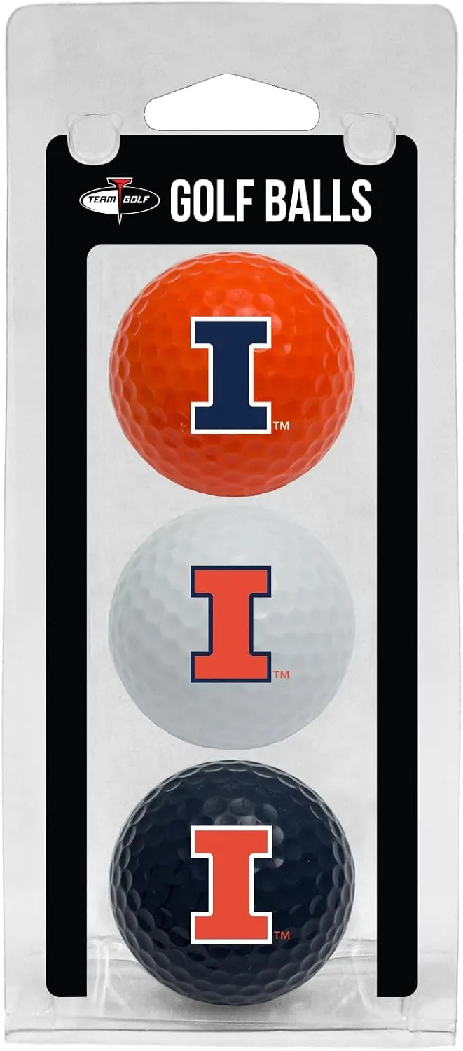 Team Golf NCAA Regulation Size Golf Balls, 3 Pack, Full Color Durable Team Imprint