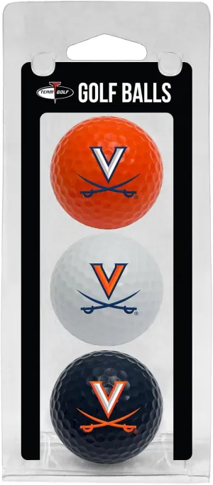 Team Golf NCAA Regulation Size Golf Balls, 3 Pack, Full Color Durable Team Imprint