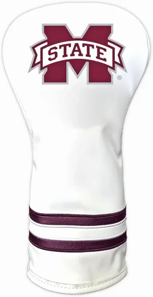 TEAM GOLF NCAA White Vintage Driver Golf Club Headcover, Form Fitting Design, Retro Design