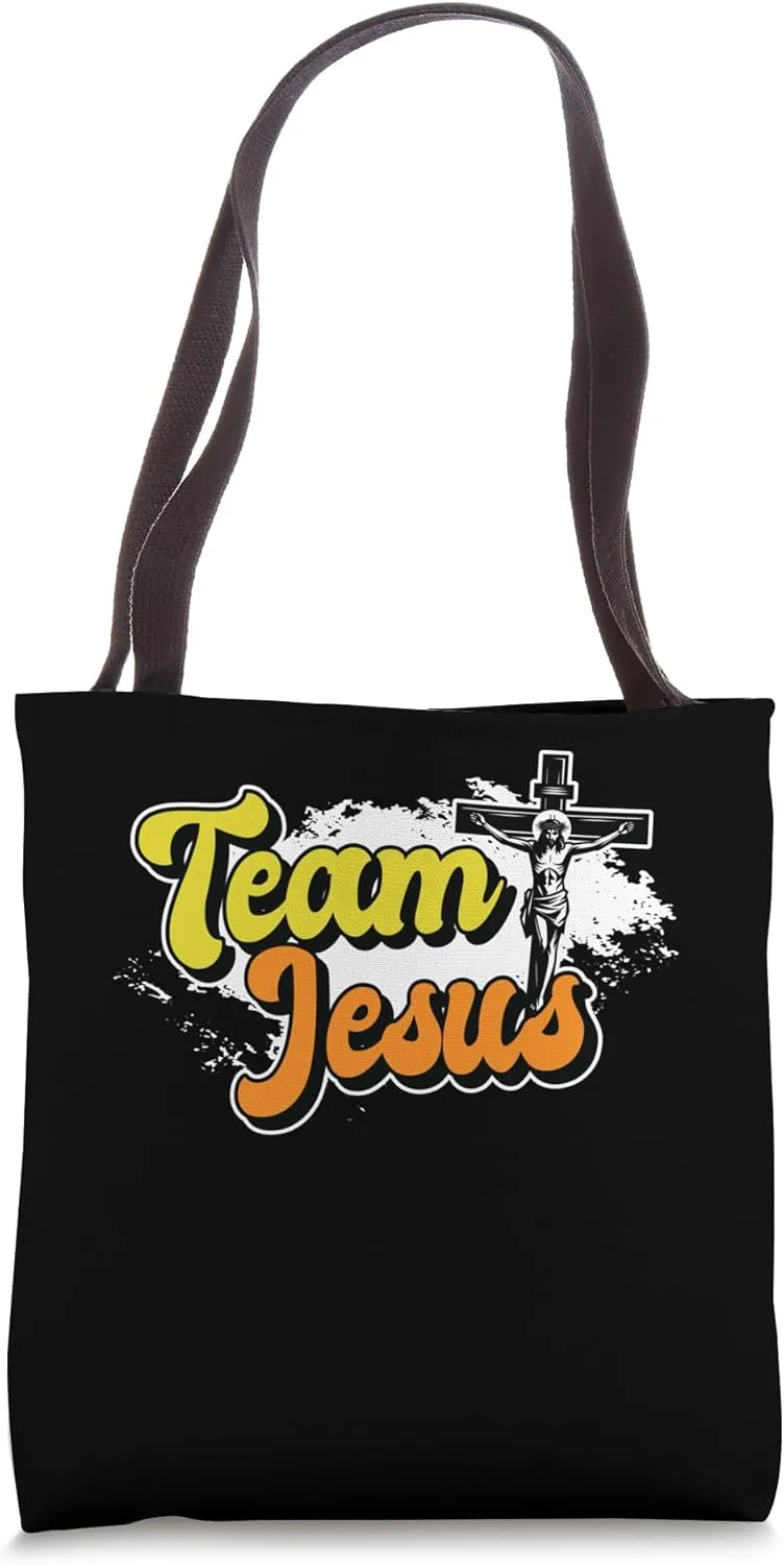 Team Jesus, Religious Christ Believer and Christianity Tote Bag