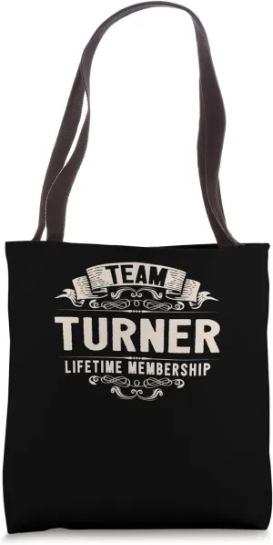 Team Turner Lifetime Membership Retro Last Name Vintage Tote Bag