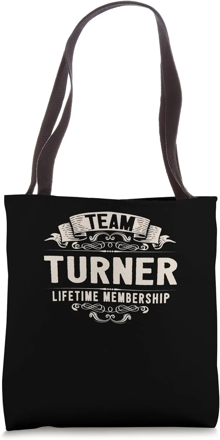 Team Turner Lifetime Membership Retro Last Name Vintage Tote Bag
