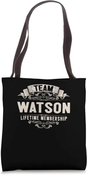 Team Watson Lifetime Membership Retro Last Name Vintage Tote Bag