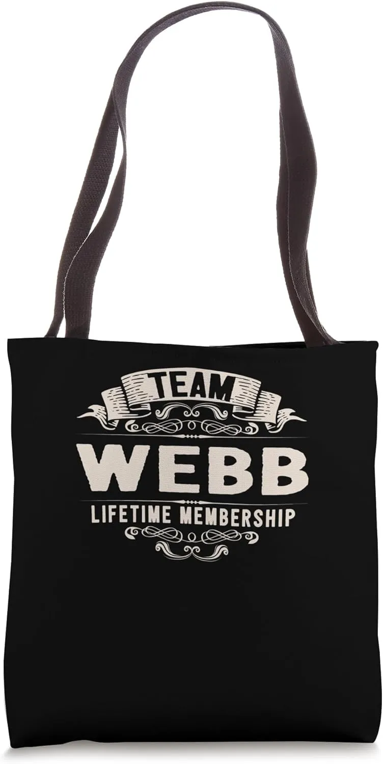 Team Webb Lifetime Membership Retro Last Name Vintage Tote Bag