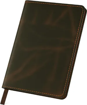 The Antiq A5 Leather Journal Cover, Refillable Journal Cover for Large Moleskine, Leather Handmade Notebook Cover, A5 Diary Cover, Refill size 5.75x8.25 inches, Large Leather Journal Cover (Brown)