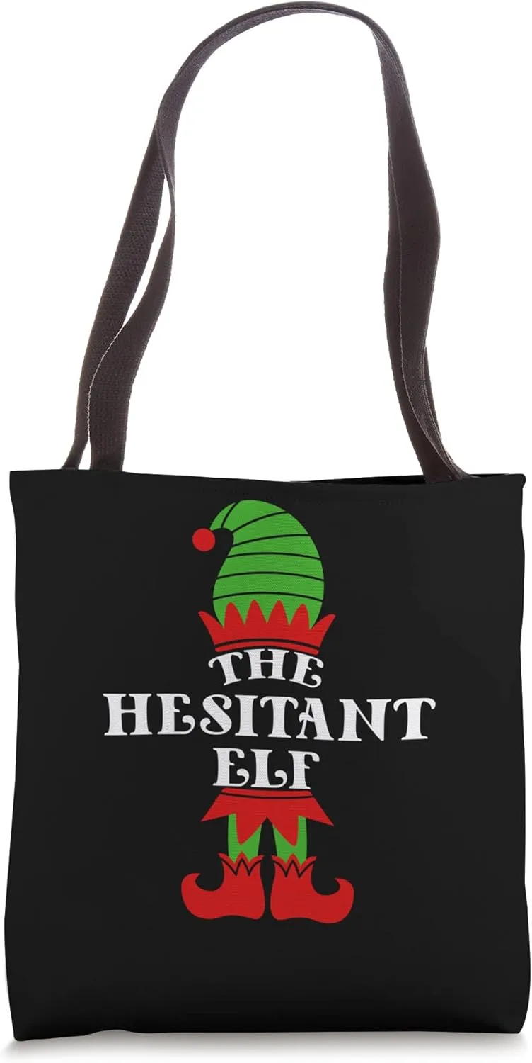 The Hesitant Elf Christmas Matching Family Coworker Group Tote Bag