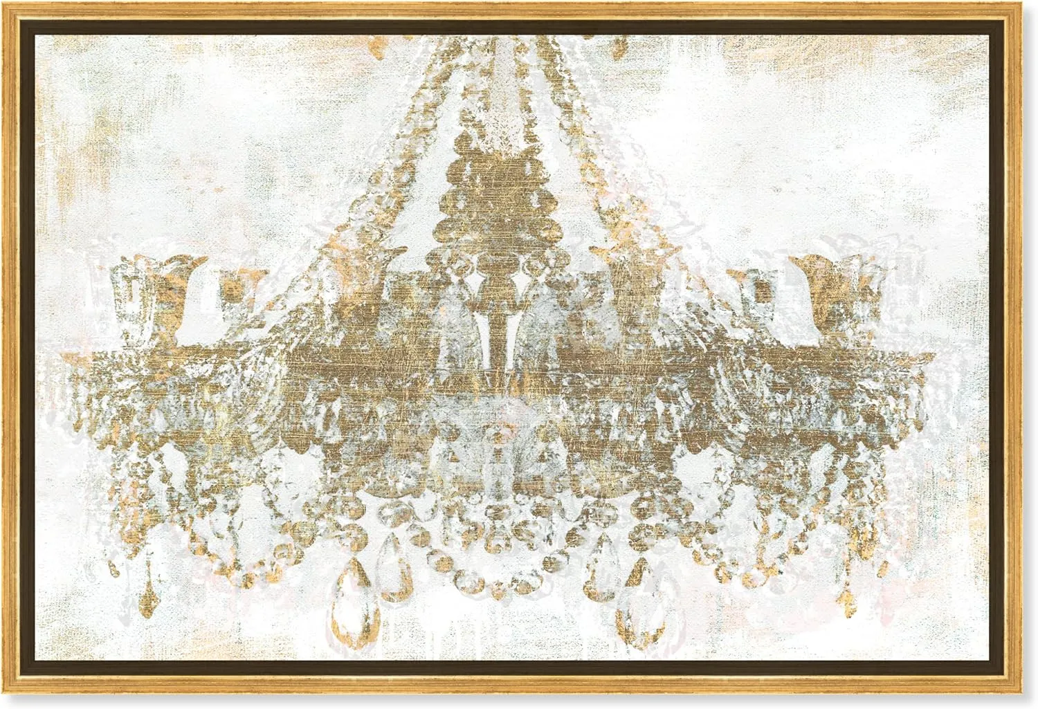 The Oliver Gal Artist Co. Gold Diamonds' Framed Fashion Wall Decor, 24" x 16", White