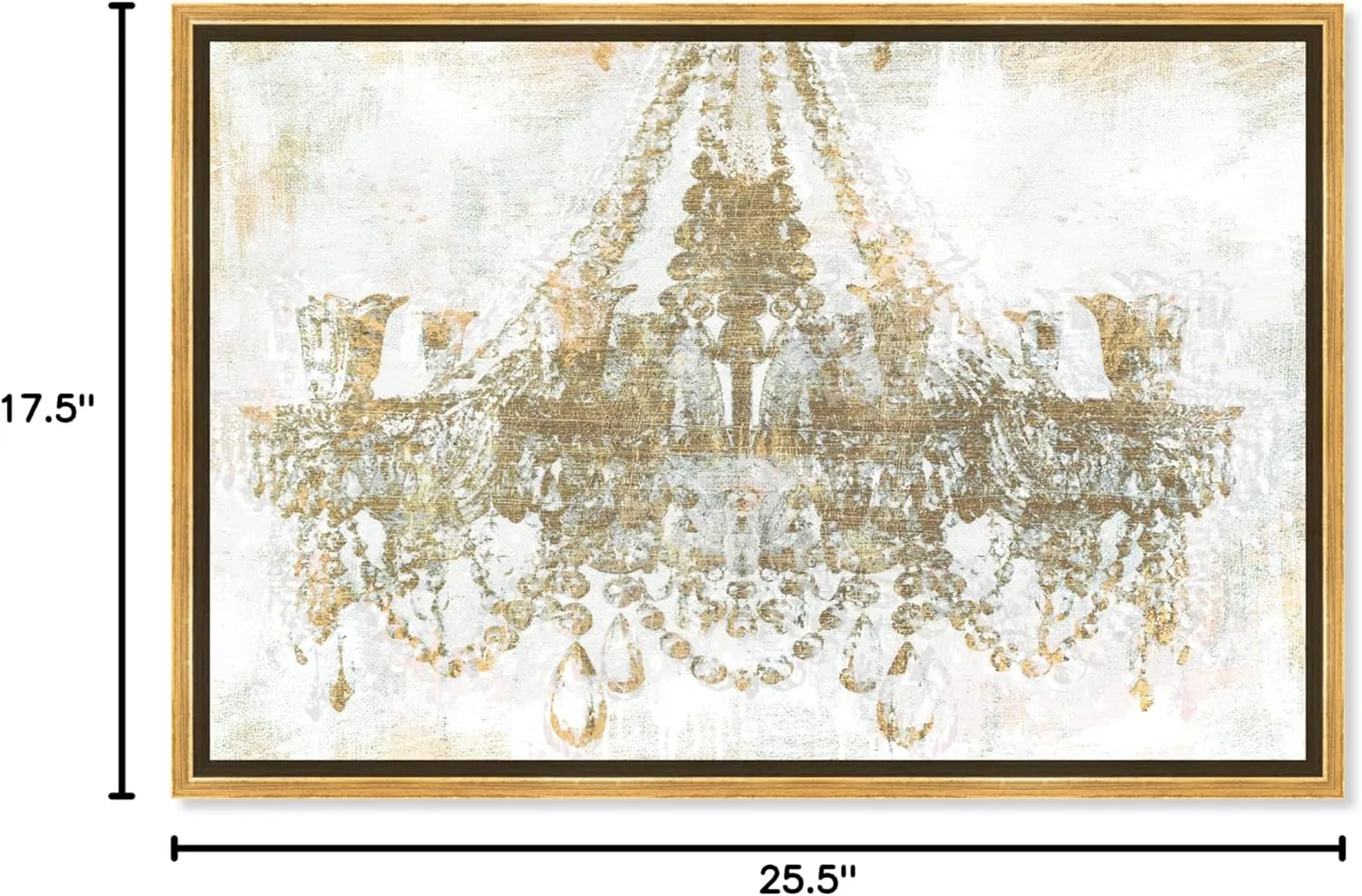 The Oliver Gal Artist Co. Gold Diamonds' Framed Fashion Wall Decor, 24" x 16", White