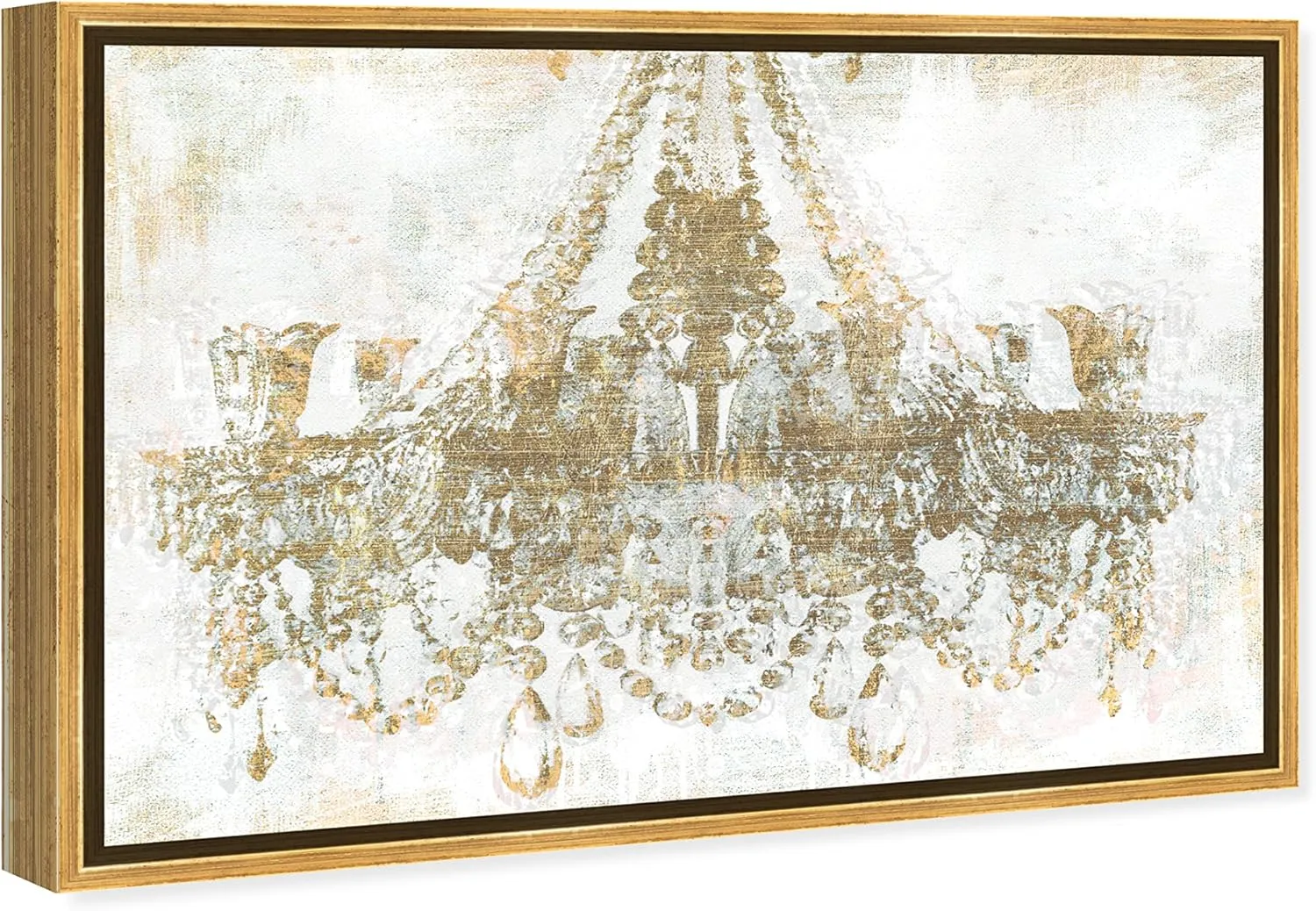 The Oliver Gal Artist Co. Gold Diamonds' Framed Fashion Wall Decor, 24" x 16", White