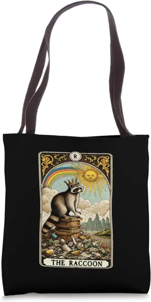 The Raccoon Tarot Card Funny Racoon Tote Bag