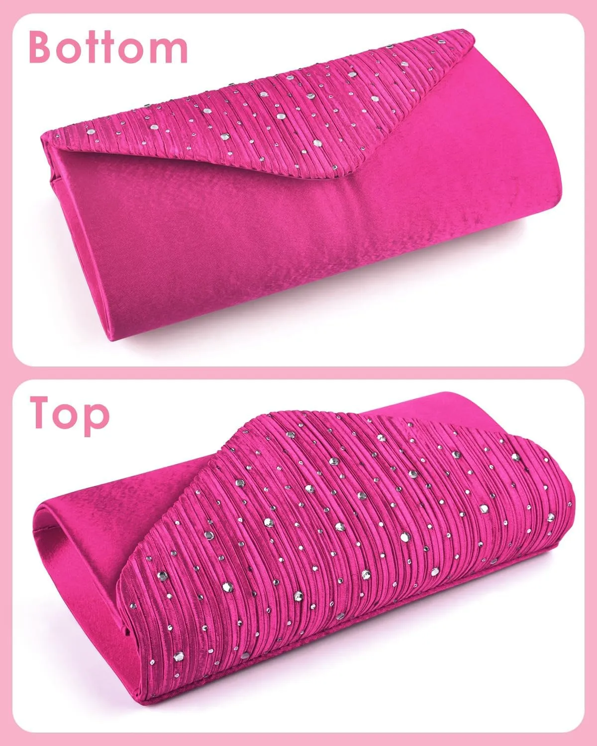 TINDTOP Evening Clutch Purses for Women Handbags for Formal Wedding Party Cocktail Prom Crossbody Shoulder Envelope Bag
